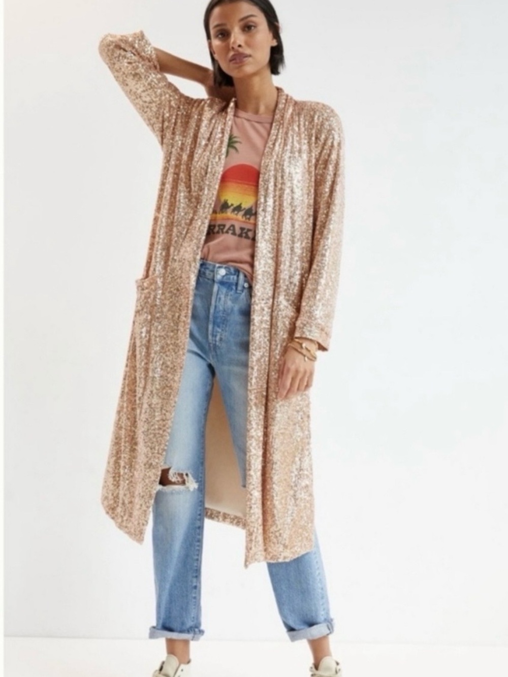 BB Dakota Rose Gold Sequin Duster